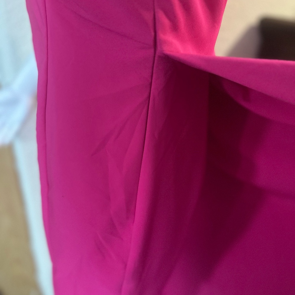 Strapless High-Low Fuchsia Cocktail Dress - Picture 7 of 7
